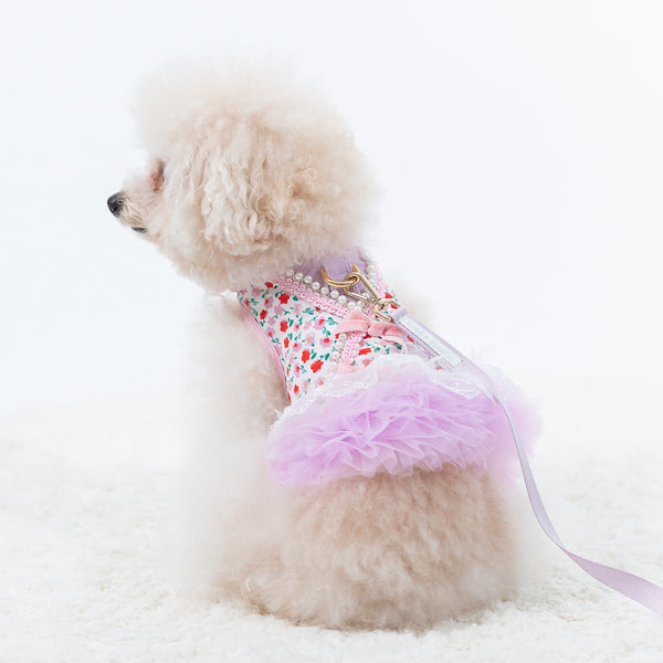 Glitter Pooch Harness ชุดรัดอก สายจูง เสื้อผ้า สุนัข, หมา, แมว, สัตว์เลี้ยง พร้อม สายจูง รุ่น Candyfloss Lunar Tutu Dress - GLITTER POOCH DOG & CAT HARNESS
