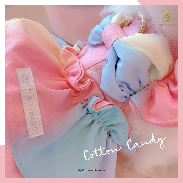 Glitter Pooch ชุดรัดอก สายจูง เสื้อผ้า สุนัข, หมา, แมว, สัตว์เลี้ยง พร้อม สายจูง รุ่น Cotton Candy - GLITTER POOCH DOG & CAT HARNESS