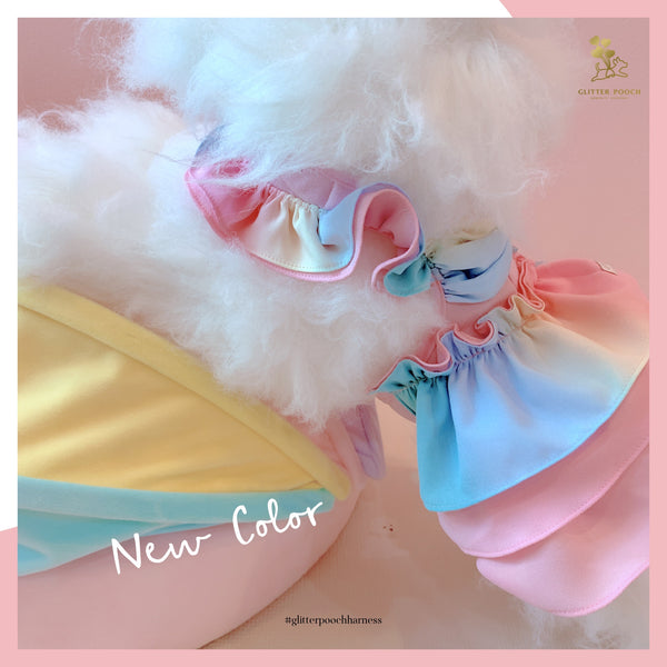 Glitter Pooch ชุดรัดอก สายจูง เสื้อผ้า สุนัข, หมา, แมว, สัตว์เลี้ยง พร้อม สายจูง รุ่น Cotton Candy - GLITTER POOCH DOG & CAT HARNESS