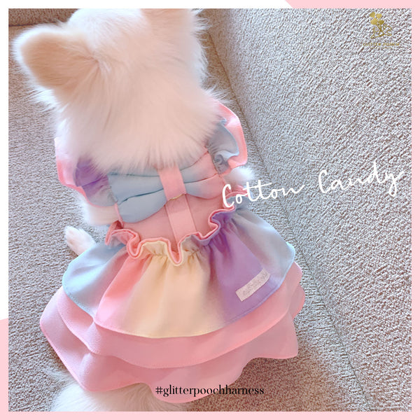 Glitter Pooch ชุดรัดอก สายจูง เสื้อผ้า สุนัข, หมา, แมว, สัตว์เลี้ยง พร้อม สายจูง รุ่น Cotton Candy - GLITTER POOCH DOG & CAT HARNESS