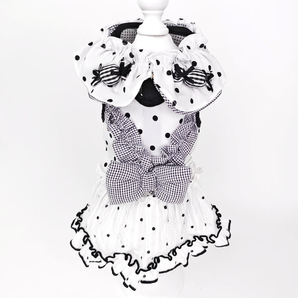 Glitter Pooch Harness ชุดรัดอก สายจูง เสื้อผ้า สุนัข, หมา, แมว, สัตว์เลี้ยง พร้อม สายจูง รุ่น Dot de Mui-Girl - GLITTER POOCH DOG & CAT HARNESS