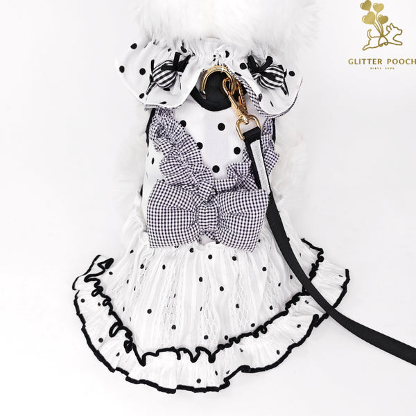 Glitter Pooch Harness ชุดรัดอก สายจูง เสื้อผ้า สุนัข, หมา, แมว, สัตว์เลี้ยง พร้อม สายจูง รุ่น Dot de Mui-Girl - GLITTER POOCH DOG & CAT HARNESS