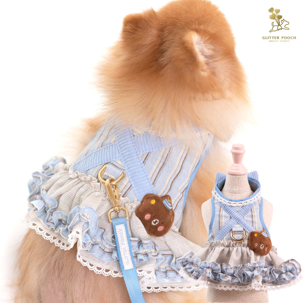 Glitter Pooch Harness ชุดรัดอก สายจูง เสื้อผ้า สุนัข, หมา, แมว, สัตว์เลี้ยง พร้อม สายจูง รุ่น Bluetiful Teddy Girl - GLITTER POOCH DOG & CAT HARNESS