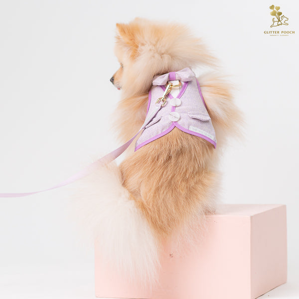 Glitter Pooch Harness ชุดรัดอก สายจูง เสื้อผ้า สุนัข, หมา, แมว, สัตว์เลี้ยง พร้อม สายจูง รุ่น His Lavender Cloud - GLITTER POOCH DOG & CAT HARNESS