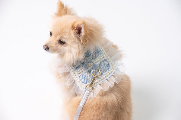 Glitter Pooch Harness ชุดรัดอก สายจูง เสื้อผ้า สุนัข, หมา, แมว, สัตว์เลี้ยง พร้อม สายจูง รุ่น Pearly Tweedtie Blue - GLITTER POOCH DOG & CAT HARNESS