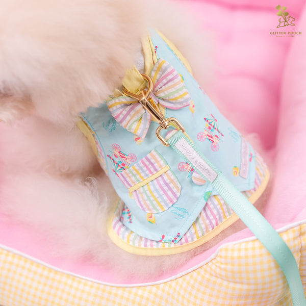 Glitter Pooch Harness ชุดรัดอก สายจูง เสื้อผ้า สุนัข, หมา, แมว, สัตว์เลี้ยง พร้อม สายจูง รุ่น Lolly Fairyland in Mint Candy - GLITTER POOCH DOG & CAT HARNESS