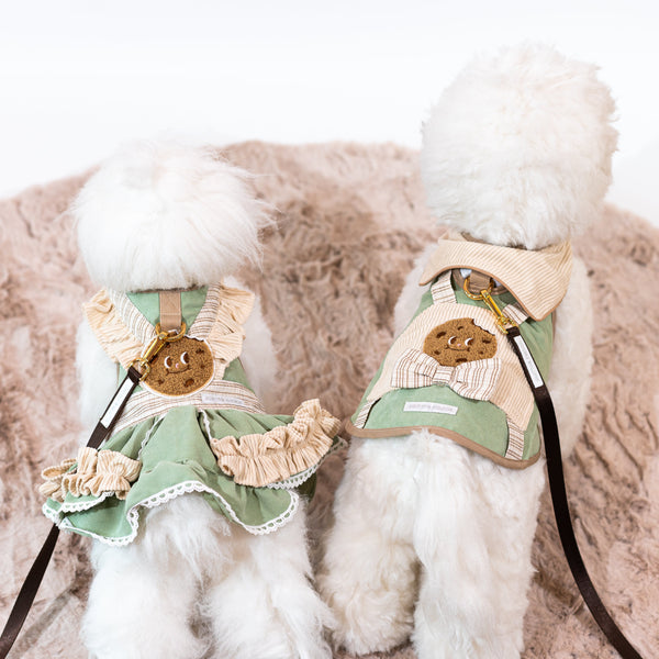 Glitter Pooch Harness ชุดรัดอก สายจูง เสื้อผ้า สุนัข, หมา, แมว, สัตว์เลี้ยง พร้อม สายจูง รุ่น Buttercup Cookies - GLITTER POOCH DOG & CAT HARNESS