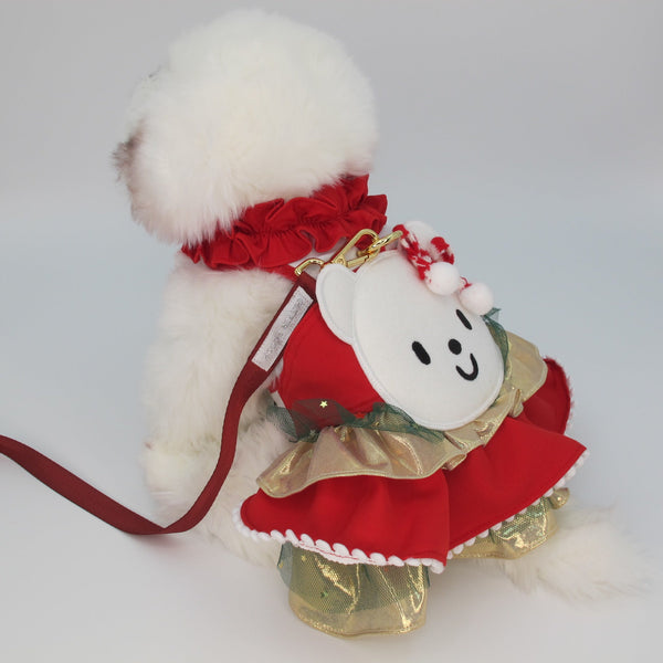 Glitter Pooch Harness ชุดรัดอก สายจูง เสื้อผ้า สุนัข, หมา, แมว, สัตว์เลี้ยง พร้อม สายจูง รุ่น Frosty Bear Jubilee - GLITTER POOCH DOG & CAT HARNESS