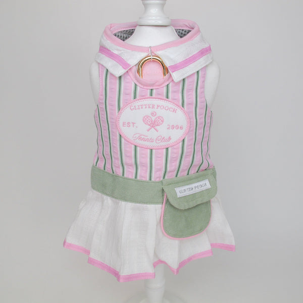 Glitter Pooch Harness ชุดรัดอก สายจูง เสื้อผ้า สุนัข, หมา, แมว, สัตว์เลี้ยง พร้อม สายจูง รุ่น Tennis Club Girl - GLITTER POOCH DOG & CAT HARNESS