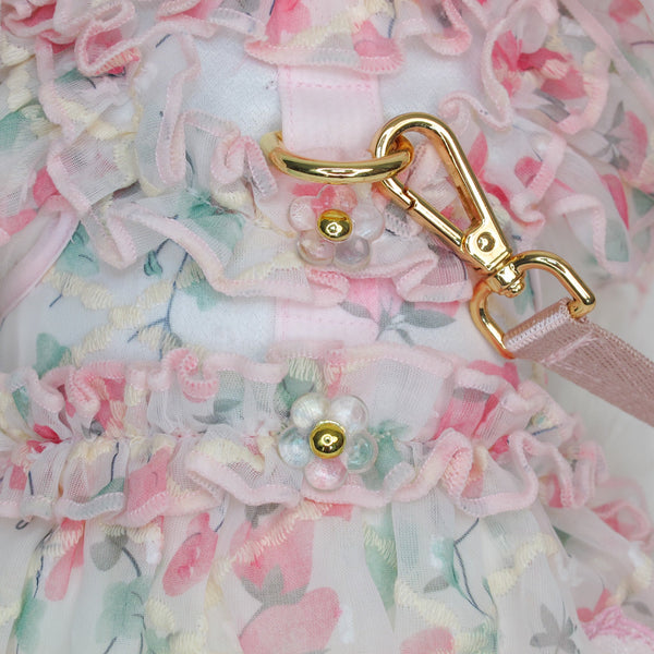 Glitter Pooch Harness ชุดรัดอก สายจูง เสื้อผ้า สุนัข, หมา, แมว, สัตว์เลี้ยง พร้อม สายจูง รุ่น Fleurie Enchantée - GLITTER POOCH DOG & CAT HARNESS