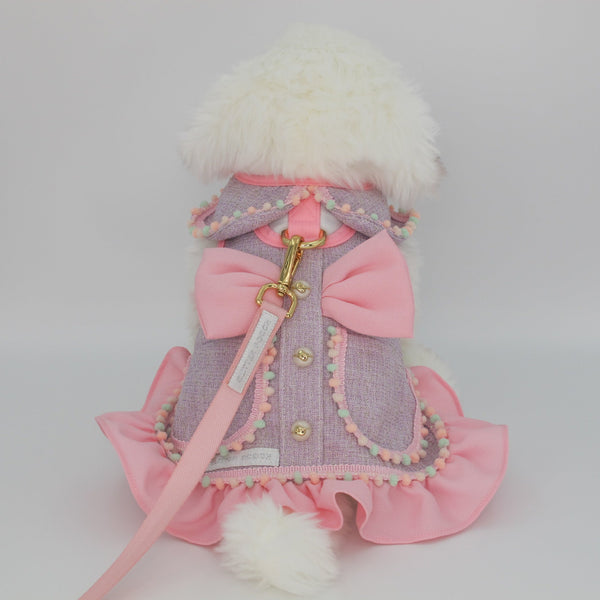 Glitter Pooch Harness ชุดรัดอก สายจูง เสื้อผ้า สุนัข, หมา, แมว, สัตว์เลี้ยง พร้อม สายจูง รุ่น New Chiquita Bubble in Sherbet - GLITTER POOCH DOG & CAT HARNESS