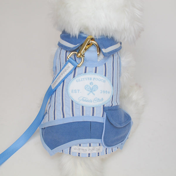 Glitter Pooch Harness ชุดรัดอก สายจูง เสื้อผ้า สุนัข, หมา, แมว, สัตว์เลี้ยง พร้อม สายจูง รุ่น Tennis Club Boy - GLITTER POOCH DOG & CAT HARNESS