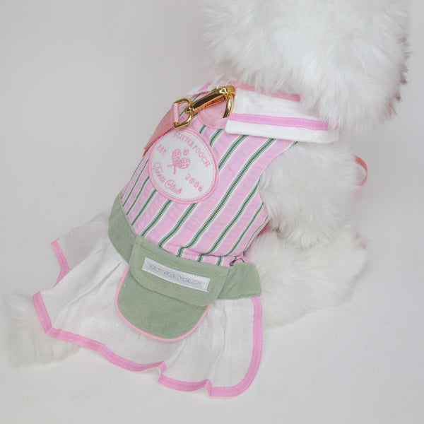 Glitter Pooch Harness ชุดรัดอก สายจูง เสื้อผ้า สุนัข, หมา, แมว, สัตว์เลี้ยง พร้อม สายจูง รุ่น Tennis Club Girl - GLITTER POOCH DOG & CAT HARNESS