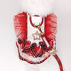 Glitter Pooch Harness ชุดรัดอก สายจูง เสื้อผ้า สุนัข, หมา, แมว, สัตว์เลี้ยง พร้อม สายจูง รุ่น Starry Noel Soirée - Red