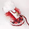 Glitter Pooch Harness ชุดรัดอก สายจูง เสื้อผ้า สุนัข, หมา, แมว, สัตว์เลี้ยง พร้อม สายจูง รุ่น Starry Noel Soirée - Red