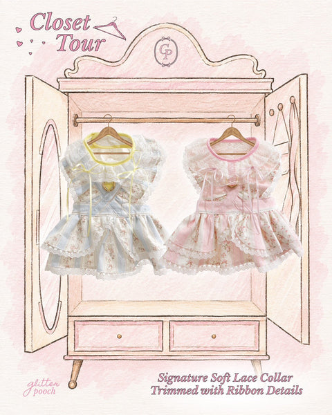 Glitter Pooch Harness ชุดรัดอก สายจูง เสื้อผ้า สุนัข, หมา, แมว, สัตว์เลี้ยง พร้อม สายจูง รุ่น Sweet Lolita - GLITTER POOCH DOG & CAT HARNESS
