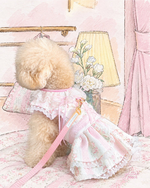 Glitter Pooch Harness ชุดรัดอก สายจูง เสื้อผ้า สุนัข, หมา, แมว, สัตว์เลี้ยง พร้อม สายจูง รุ่น Sweet Lolita - GLITTER POOCH DOG & CAT HARNESS