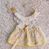 Glitter Pooch Harness ชุดรัดอก สายจูง เสื้อผ้า สุนัข, หมา, แมว, สัตว์เลี้ยง พร้อม สายจูง รุ่น Deary Daisy Vanilla - GLITTER POOCH DOG & CAT HARNESS