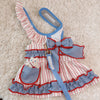 Glitter Pooch Harness ชุดรัดอก สายจูง เสื้อผ้า สุนัข, หมา, แมว, สัตว์เลี้ยง พร้อม สายจูง รุ่น Wintry Candy Cane - GLITTER POOCH DOG & CAT HARNESS