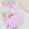 Glitter Pooch Harness ชุดรัดอก สายจูง เสื้อผ้า สุนัข, หมา, แมว, สัตว์เลี้ยง พร้อม สายจูง รุ่น Pinky Tingable - GLITTER POOCH DOG & CAT HARNESS