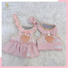 Glitter Pooch Harness ชุดรัดอก สายจูง เสื้อผ้า สุนัข, หมา, แมว, สัตว์เลี้ยง พร้อม สายจูง รุ่น Hearty Peachy Girl - GLITTER POOCH DOG & CAT HARNESS