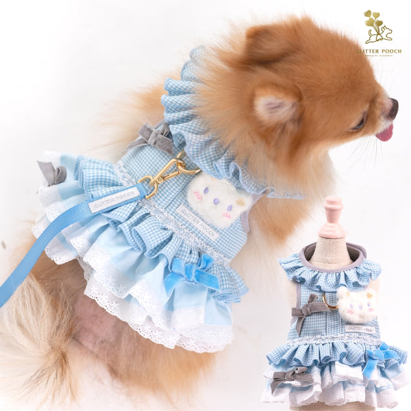 Glitter Pooch Harness ชุดรัดอก สายจูง เสื้อผ้า สุนัข, หมา, แมว, สัตว์เลี้ยง พร้อม สายจูง รุ่น Peekaboo Baby Bear Girl - GLITTER POOCH DOG & CAT HARNESS
