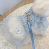 Glitter Pooch Harness ชุดรัดอก สายจูง เสื้อผ้า สุนัข, หมา, แมว, สัตว์เลี้ยง พร้อม สายจูง รุ่น Staring Night Blue - GLITTER POOCH DOG & CAT HARNESS