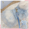 Glitter Pooch Harness ชุดรัดอก สายจูง เสื้อผ้า สุนัข, หมา, แมว, สัตว์เลี้ยง พร้อม สายจูง รุ่น Staring Night Blue - GLITTER POOCH DOG & CAT HARNESS