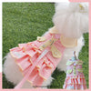 Glitter Pooch ชุดรัดอก สายจูง เสื้อผ้า สุนัข, หมา, แมว, สัตว์เลี้ยง พร้อม สายจูง รุ่น Lady Middleton Pink - GLITTER POOCH DOG & CAT HARNESS