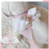 Glitter Pooch Harness ชุดรัดอก สายจูง เสื้อผ้า สุนัข, หมา, แมว, สัตว์เลี้ยง พร้อม สายจูง รุ่น Double Wing Pink - GLITTER POOCH DOG & CAT HARNESS