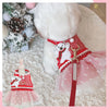 Glitter Pooch Harness ชุดรัดอก สายจูง เสื้อผ้า สุนัข, หมา, แมว, สัตว์เลี้ยง พร้อม สายจูง รุ่น White Polar X'mas Girl - GLITTER POOCH DOG & CAT HARNESS